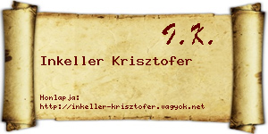 Inkeller Krisztofer névjegykártya