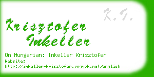 krisztofer inkeller business card